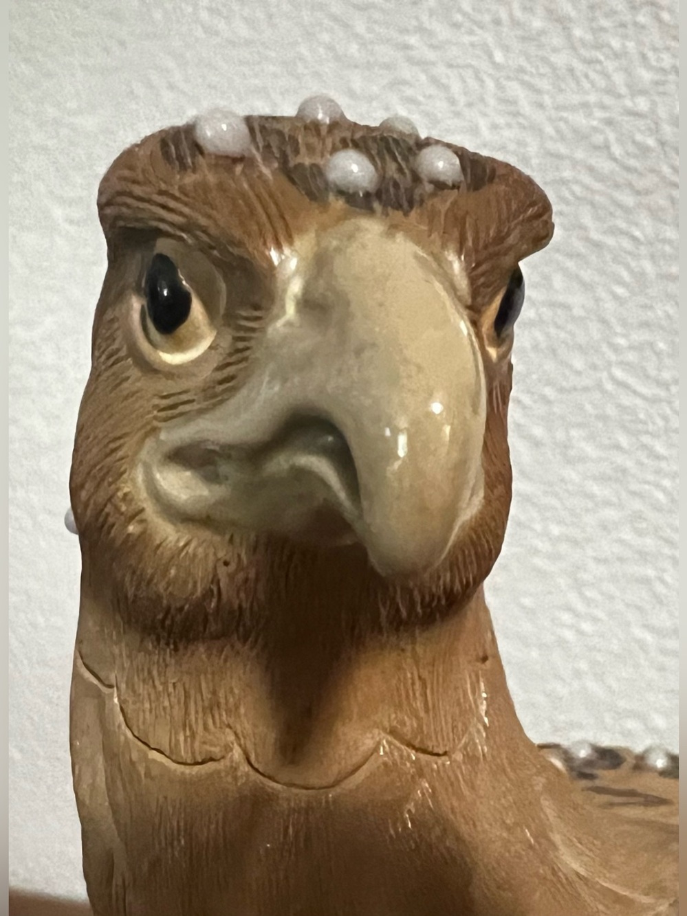 Vintage  Chinese Eagle Sculpture Zisha Purple Clay Pearl Glaze Hand Painted RARE - Picture 2 of 16